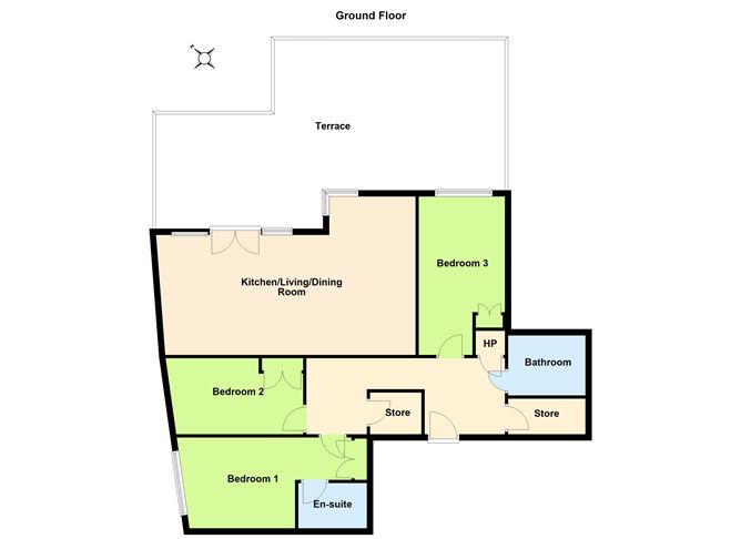 Floor plan — Apartment 3, Greygates Hall, Roebuck Avenue, Mount Merrion, Co. Dublin