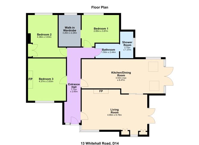 Floor plan — 13 Whitehall Road, Churchtown, Dublin 14