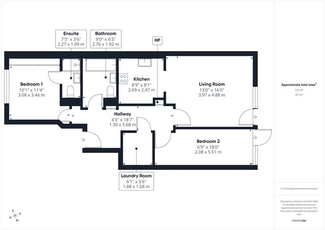 Floor plan — Apt 19 Block B2, Louisa Park, Station Road, Leixlip, Kildare
