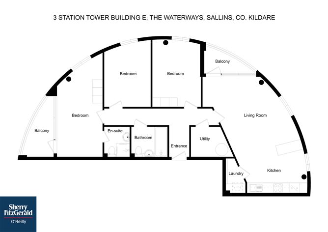 Floor plan — 3 Station Tower, The Waterways, Sallins, Co. Kildare