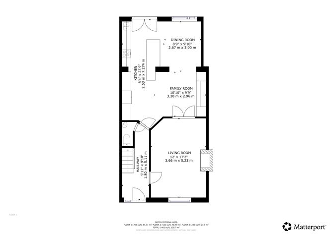 Floor plan — 11 Berwick Way (LARGE KITCHEN EXTENSION and ATTIC CONVERSION), Swords, Dublin