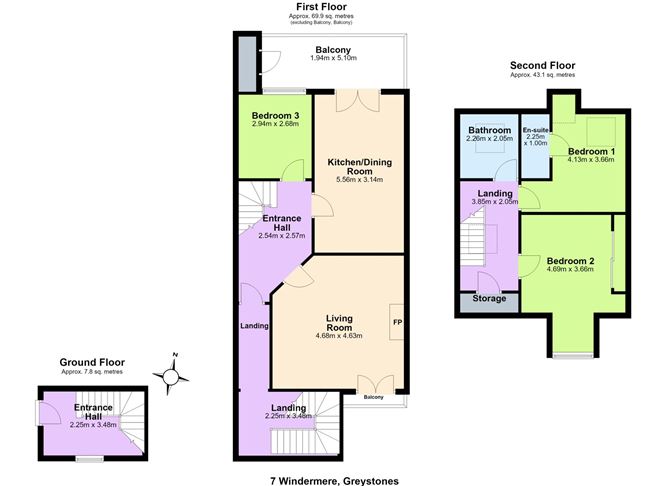Floor plan — 7 Willowmere, Greystones, Co. Wicklow