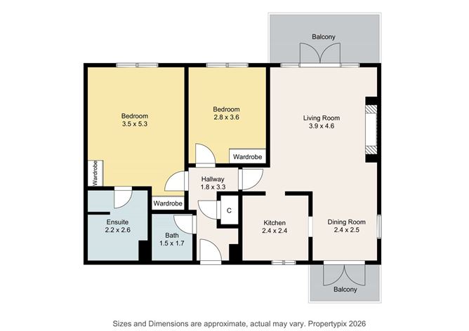 Floor plan — Apartment 15, Glenbrae House, Glenbrae Lane, Shankill, Co. Dublin