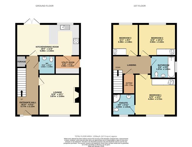 Floor plan — 1A The Avenue, Moydervy Manor, Longwood, Co. Meath