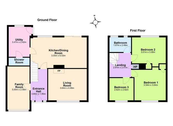 Floor plan — 69 Fernhill, Arklow, Co. Wicklow