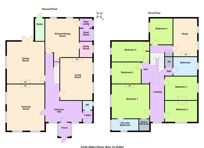 Floor plan — Corke Abbey House, Corke Abbey, Bray, Co. Dublin