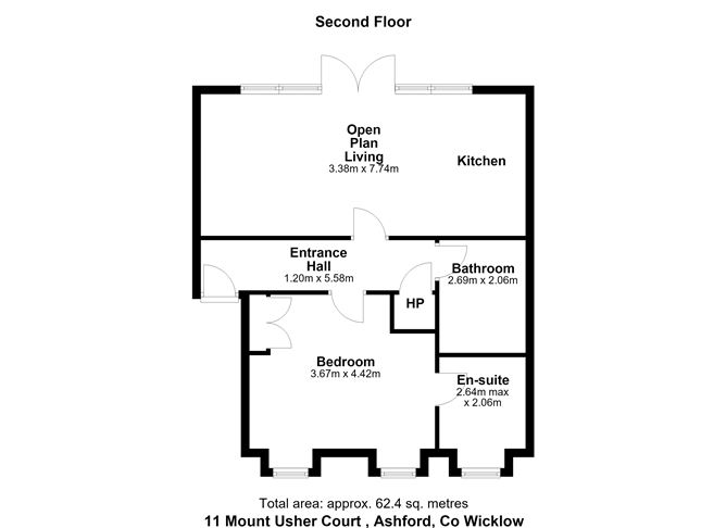 Floor plan — Apartment 11, Mount Usher Court, Ashford, Co. Wicklow