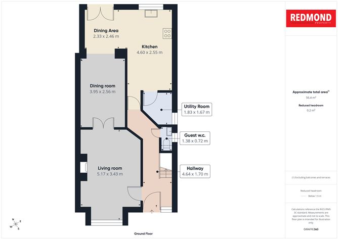 Floor plan — 46 Lissadel Crescent, Malahide, County Dublin