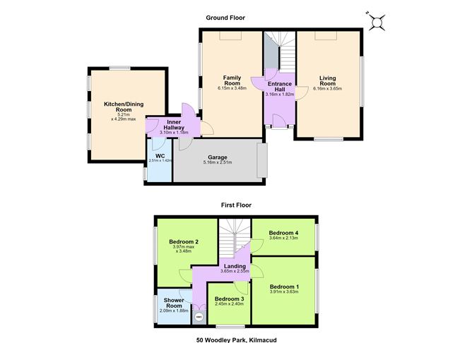 Floor plan — 50 Woodley Park, Kilmacud, Dublin 14