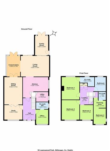 Floor plan — 19 Lawnswood Park, Stillorgan, Co. Dublin