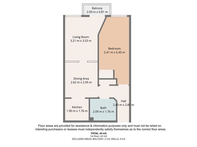 Floor plan — Apartment 2, ASTON ABBEY, Aston Quay, Temple Bar, Dublin 2