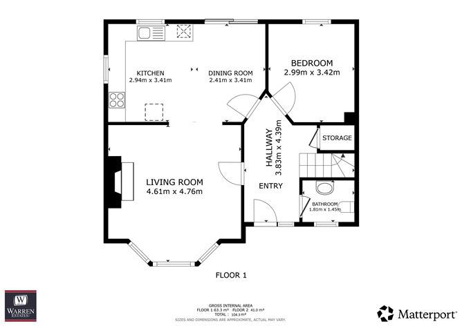 Floor plan — 18 The Meadows, Ballymoney, Wexford