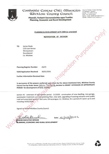 C.1.4-Acre Site with FPP at Red Lane, Kilmacanogue, Wicklow