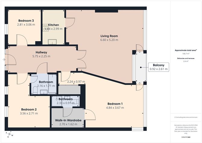 Floor plan — Apartment 602 Maritana Gate, Canada Street, , Waterford City, Waterford