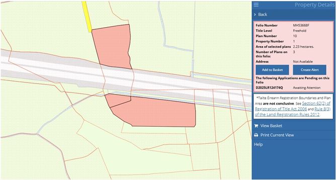 Lands On M4 Ardnamullan, Clonard, Co. Meath, Folio MH53668