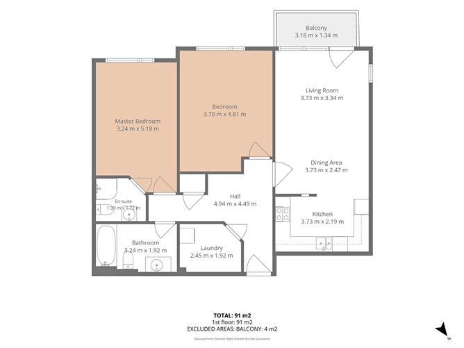 Floor plan — Apartment 21, The Oak, Parkview, Stepaside, Dublin 18