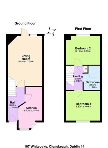 Floor plan — 107 Whiteoaks, Clonskeagh,   Dublin 14