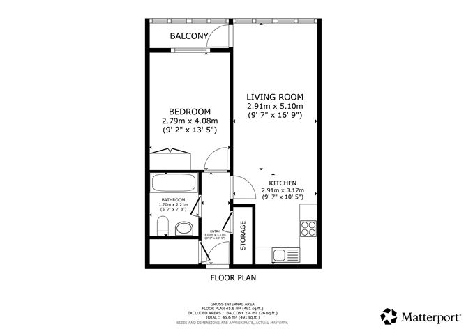 Floor plan — Apartment 32, Block A, Cameron Court, Christchurch, Dublin 8
