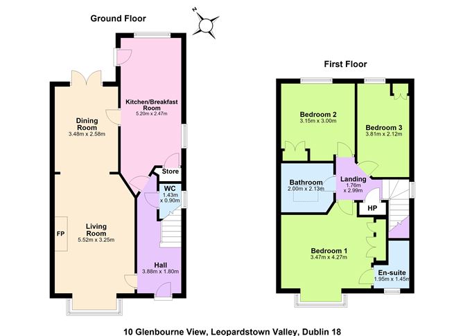 Floor plan — 10 Glenbourne View, Leopardstown Valley, Leopardstown, Dublin 18