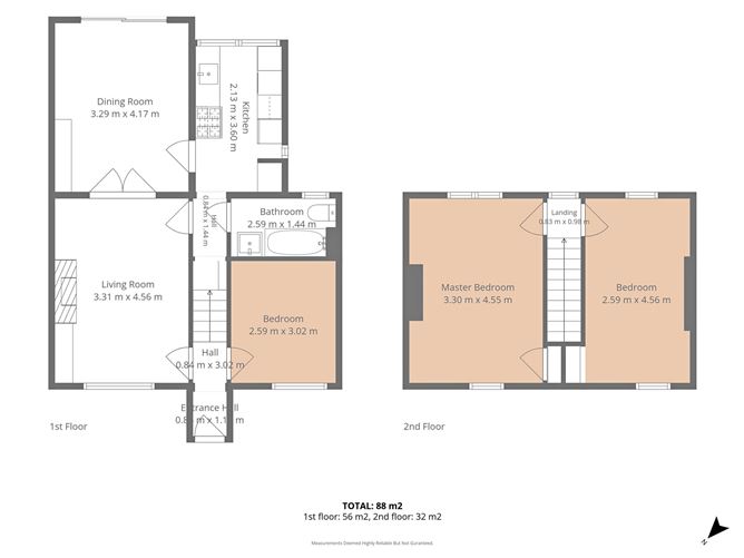 Floor plan — 2 Rollins Villas, Sallynoggin, County Dublin