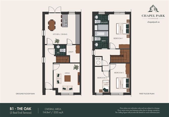 Floor plan — The Oak, Chapel Park, Kinnegad, Westmeath