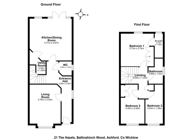 Floor plan — 21 The Hazels, Ballinahinch Wood, Ashford, Co. Wicklow