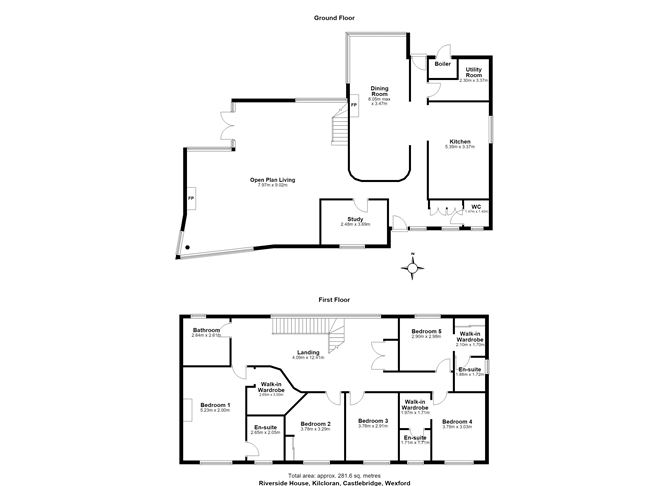 Floor plan — Riverside House, Kilcorral, Castlebridge, Co. Wexford