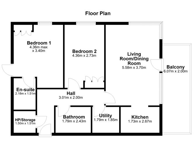 Floor plan — Apartment 9, The Croft, Parc na Silla Avenue, Loughlinstown, Dublin 18