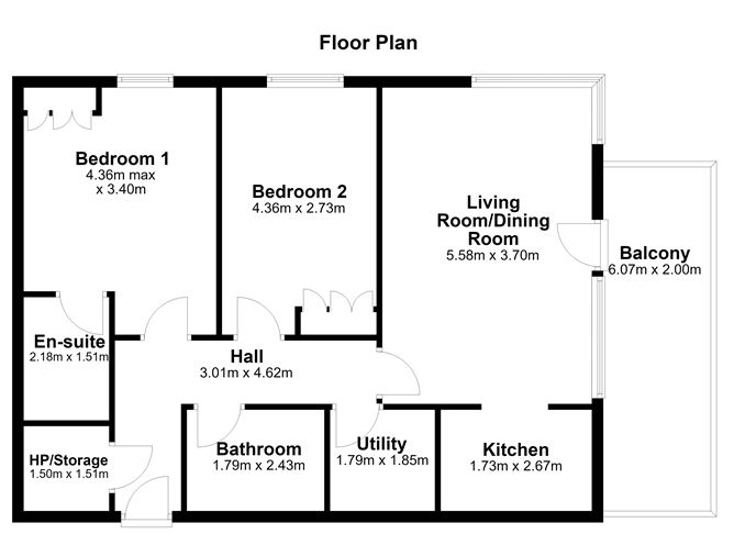 Floor plan — Apartment 9, The Croft, Parc na Silla Avenue, Loughlinstown, Dublin 18