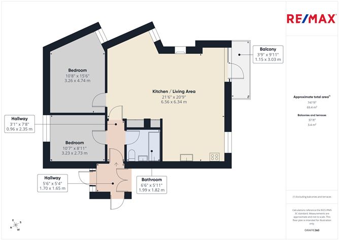 Floor plan — Apt 3A, Newtown Court, Waterford City, Waterford