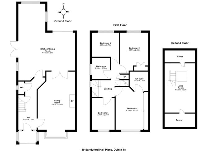 Floor plan — 40 Sandyford Hall Place, Sandyford, Dublin 18