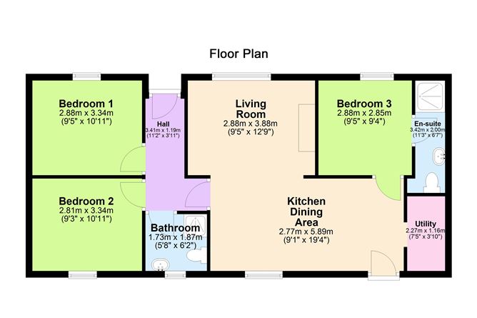 Floor plan — Bun's Cottage, Carhoogarriff, Leap, West Cork
