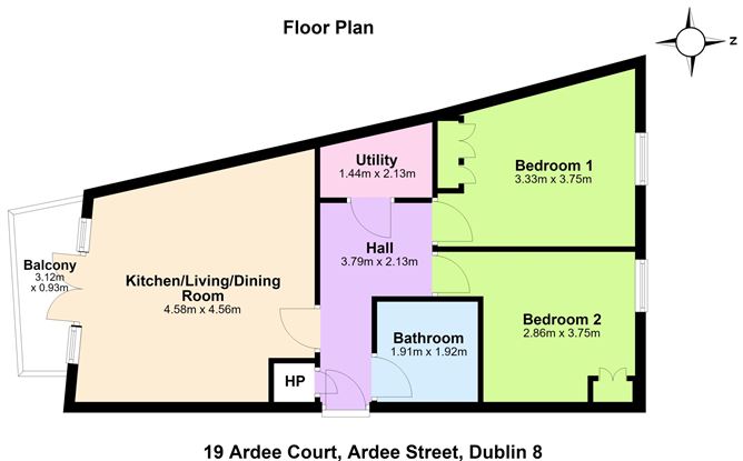 Floor plan — 19 Ardee Court, Adree Street, Dublin 8