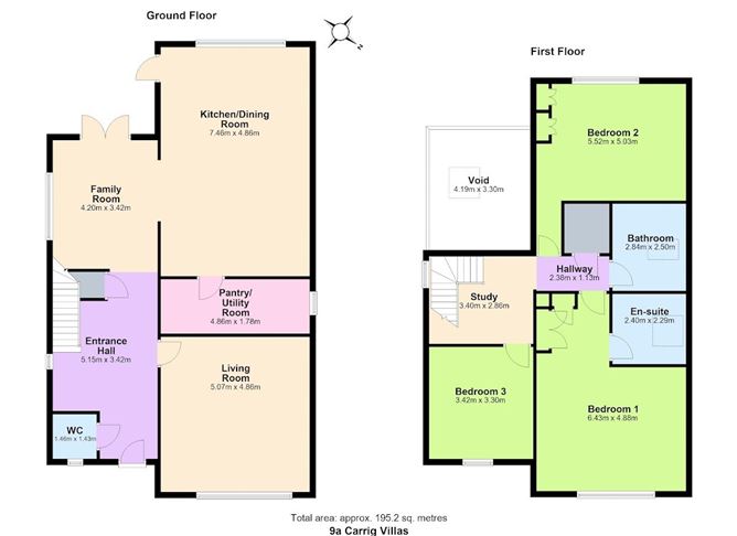 Floor plan — 9a Carrig Villas, Killincarrig, Greystones, Co. Wicklow