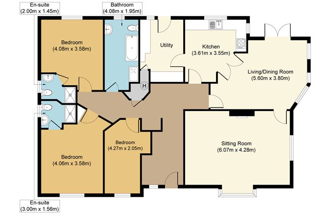 Floor plan — 2 Tennis Court Lane, Longford