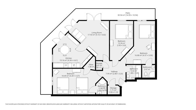 Floor plan — Apartment 21, Harbour House, New Quay, Clonmel, Co. Tipperary