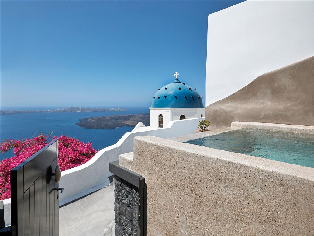 Blue Domes & Bougainvillaea,Imerovigli,Santorini,Greece