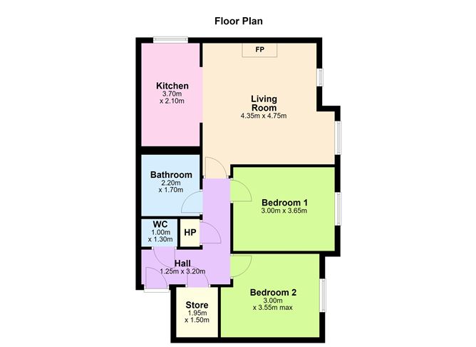 Floor plan — Apt 2 Oaklands Court, Claremont Road, Sandymount, Dublin 4