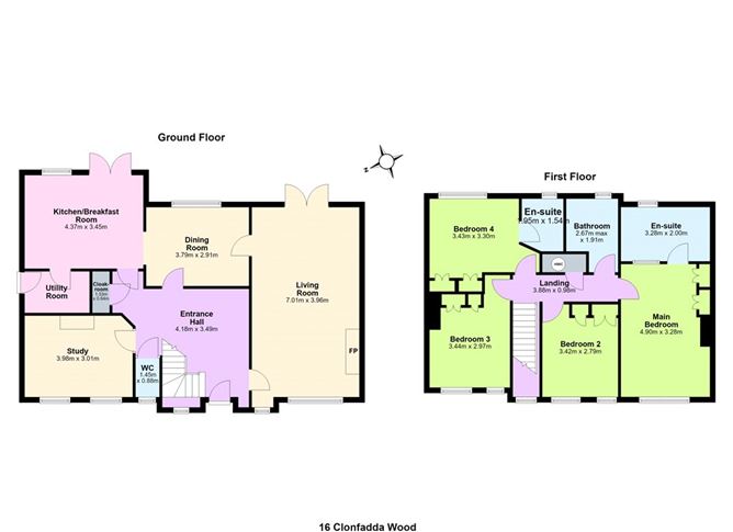 Floor plan — 16 Clonfadda Wood, Blackrock, Co. Dublin