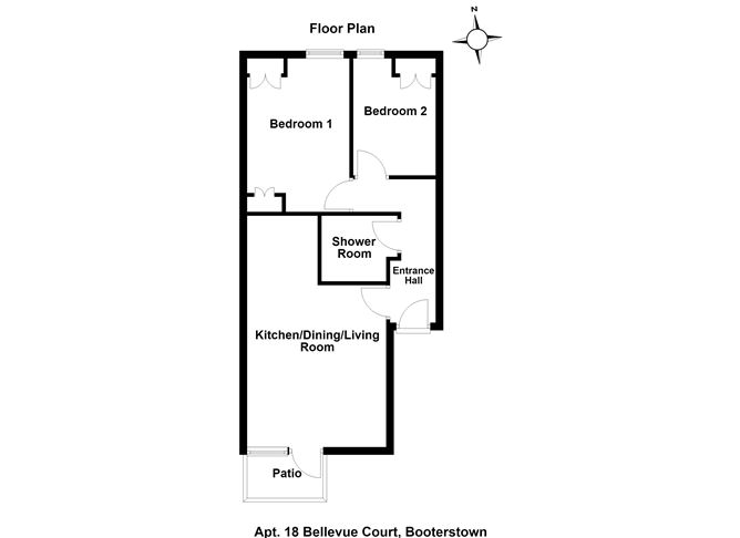 Floor plan — Apartment 18 Bellevue Court, Dornden Park, Booterstown, County Dublin