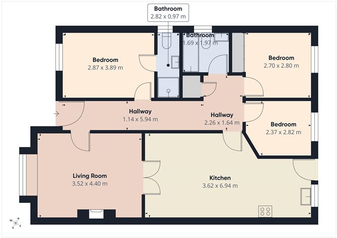 Floor plan — 27 The Downings, Prosperous, Co. Kildare