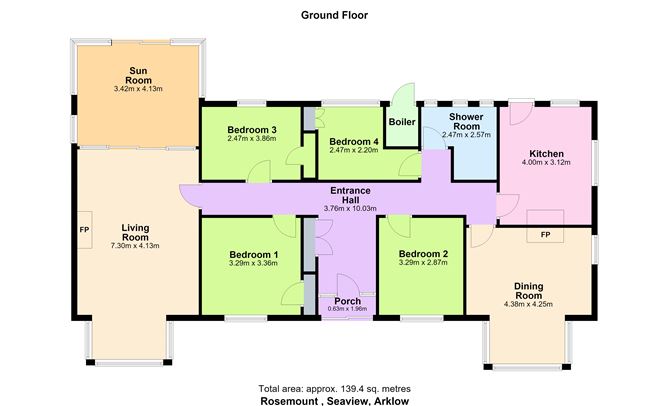 Floor plan — Rosemount, Seaview Avenue, Arklow, Co. Wicklow