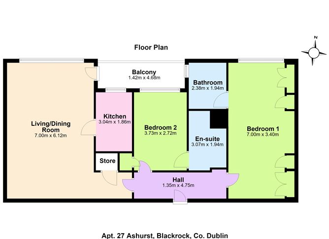 Floor plan — 27 Ashurst, Mount Merrion Avenue, Blackrock, Co. Dublin