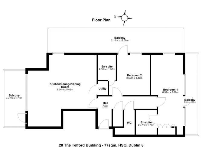 Floor plan — 28 The Telford Building, Heuston South Quarter, Saint John's Road West, Dublin 8