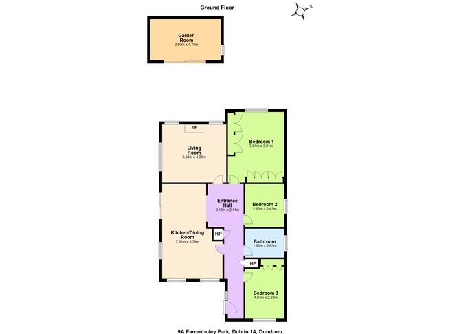 Floor plan — 9a Farrenboley Park, Windy Arbour,   Dublin 14