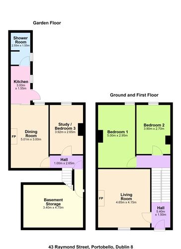 Floor plan — 43 Raymond Street, Portobello, Dublin 8