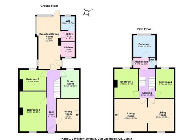 Floor plan — Karibu, 2 Mellifont Avenue, Dun Laoghaire, Co. Dublin