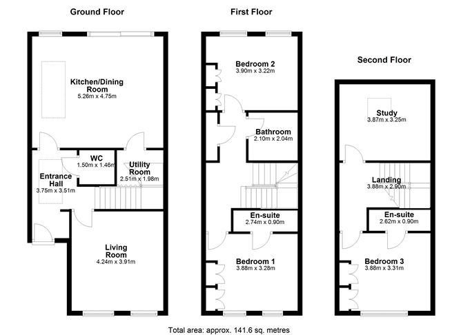 Floor plan — 9 Auburn Green, Glenageary, Co. Dublin