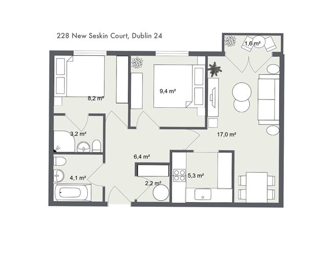 228 New Seskin Court, Block F, Tallaght,   Dublin 24