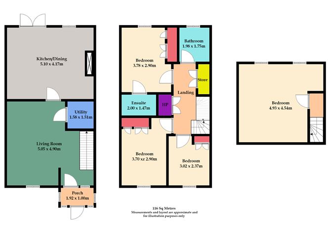 Floor plan — 201 Churchfields, Ashbourne, Co. Meath